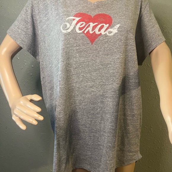 Home Free Texas Heart T Shirt Short Sleeve Grey XL - Picture 1 of 4